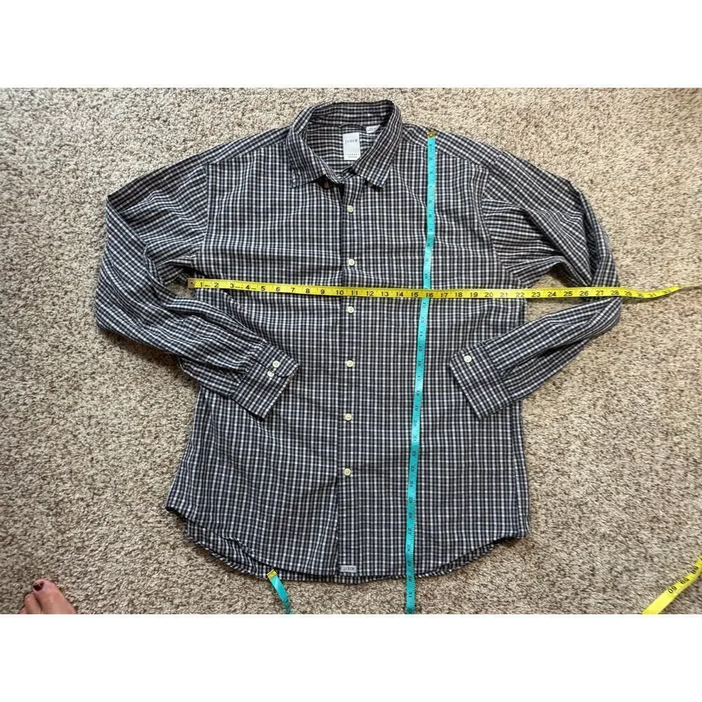 J. Crew buttoned shirt, Vintage Oxford, Size Large, 100% cotton; Blue & Cream